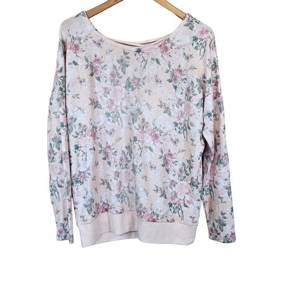 Chaser Revolve Lace Up Back Tahitian Bloom Sweatshirt Women's Medium - Picture 1 of 6